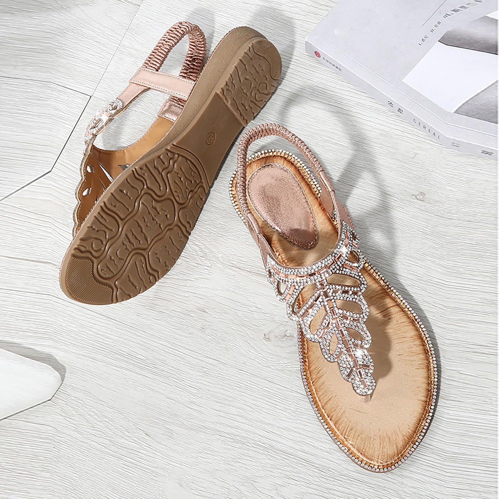 Generico Sandales CompenséEs Femme Confortables LéGèRes AntidéRapantes Semelle Souple Respirantes Chaussures Femme éTé Mode Mules OrthopéDiques Pieds Larges Ville Plage