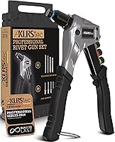 Vista 1 de KLRS tec Kit de pistola de remache profesional con 120 remaches pop y 4 taladros HSS - Kit de herramientas de remache pop de alta calidad