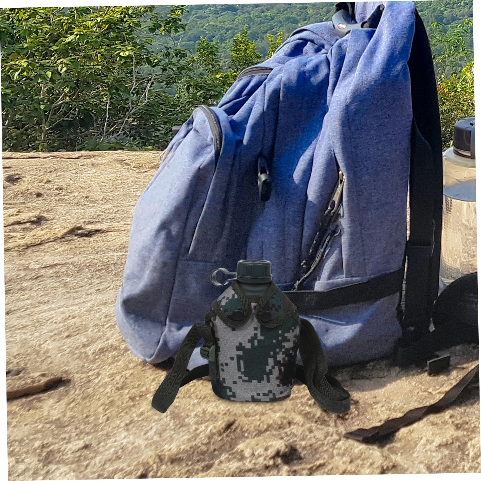 HEMOTON Borraccia Sportiva in Alluminio con Stile Moderno e Design Mimetico, Bottiglia Portatile per Trekking, Escursionismo e Addestramento Outdoor