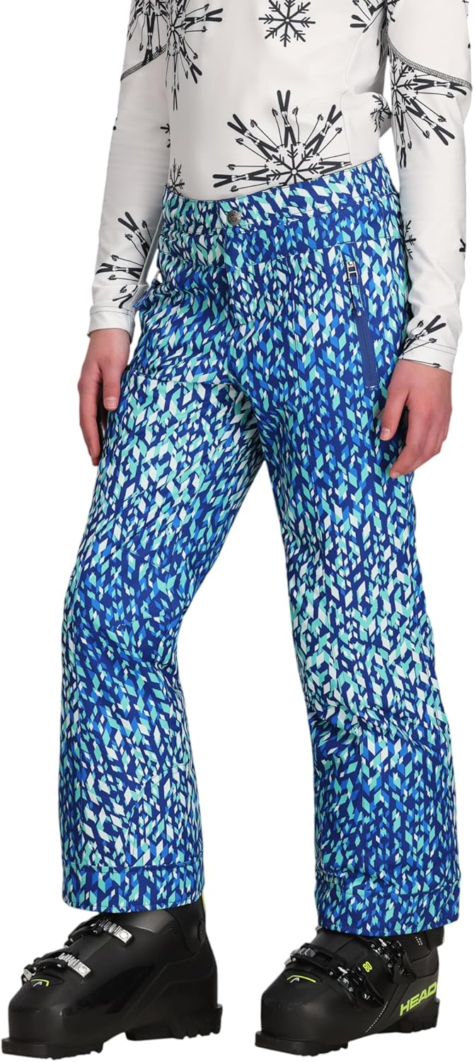 Obermeyer Girls Brooke Print Snow Pants, Insulated and Waterproof with Extended Wear System