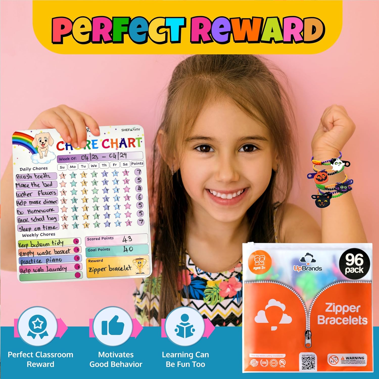 Upbrands 96 Zipper Fidget Bracelets Halloween