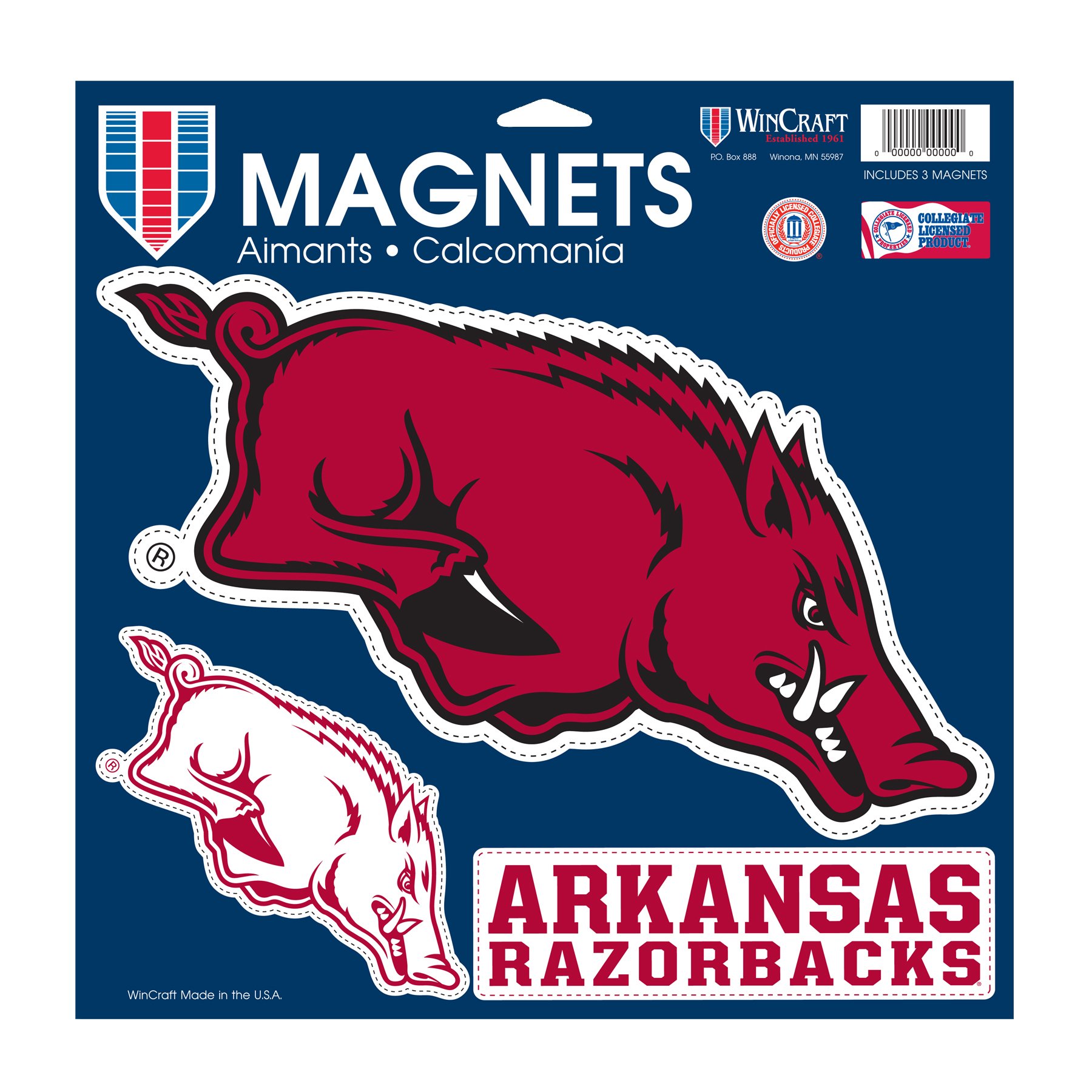 Wincraft NCAA Arkansas Razorbacks Car/Fan Magnet, Large/11 x 11-Inch, White