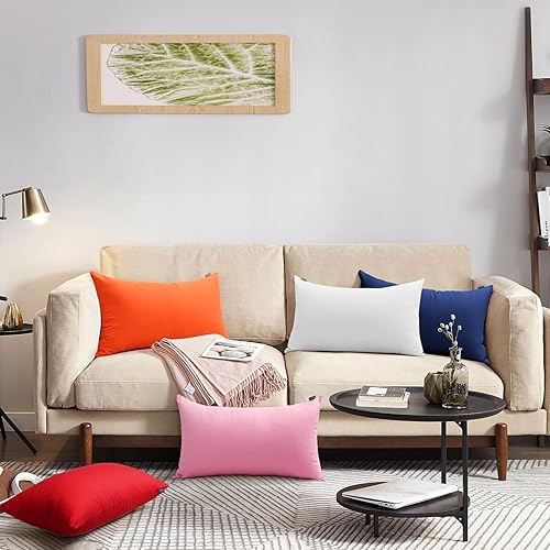 Vista 374 de Thmyo Paquete de 2 fundas de almohada cuadradas decorativas de algodón, fundas de almohada de sublimación en blanco, fundas de cojín blancas