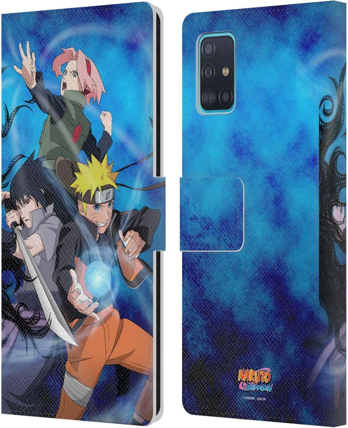 Head Case Designs Officially Licensed Naruto Shippuden Team 7 Key Art Leather Wallet Case Compatible with Samsung Galaxy A51 (2019)