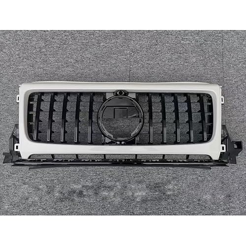 Car Front Grill for Mercedes Benz G Class W464 2019 2020 2021 2022 2023, Front Bumper Upper Grille Grill Cover Body Kit Front Bonnet Radiator Grill Car Accessories,White-Black