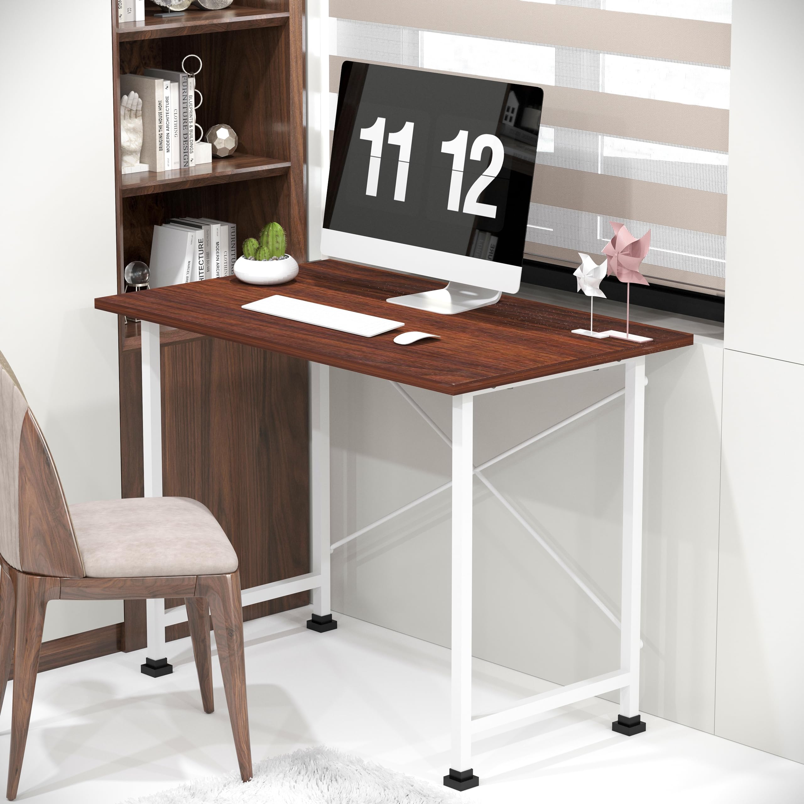 CATIVE Engineered Hard Wood Study Table Computer Desk Laptop Study Table for Office Home Workstation Writing Modern -Size-90L*60W*75H CM (2 Year Warranty) (White & Brown) (B0CRWGXK2W) Amazon Price History, Amazon Price Tracker