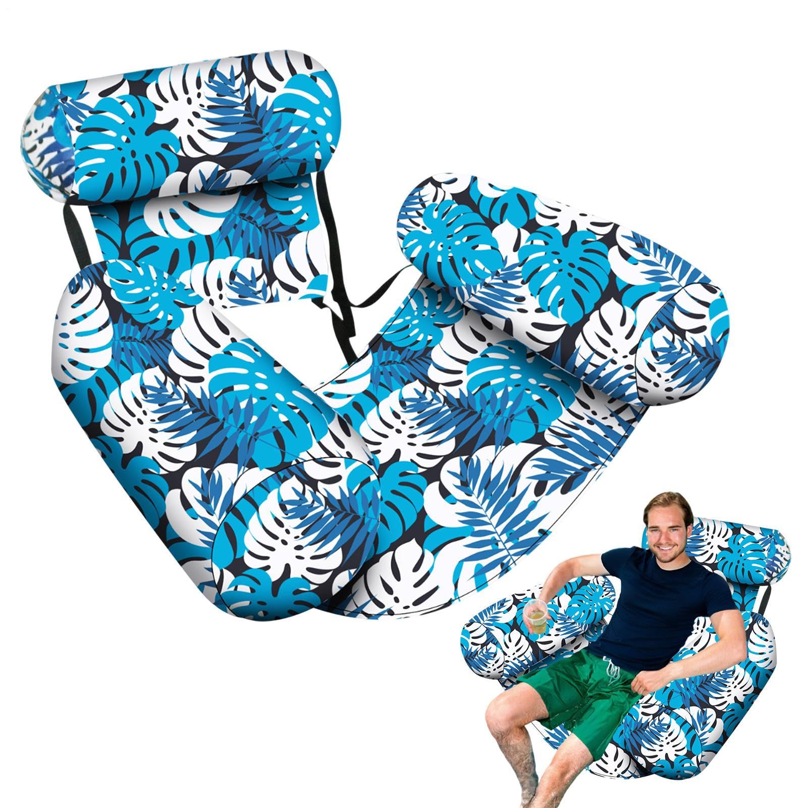 Travel Floats for Adults, Swimming Pool Hammock, Inflatable Swimming Pool Floats for Adults - Lounge Chair with Backrest, Saddle Tramp Raft, Outdoor Toys for Travel in