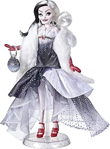 Disney Princess Style Series Cruella De Vil, Muñeca de moda de estilo contemporáneo con accesorios, juguete coleccionable para niñas de 6 años en