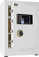 TIGERKING 2.05 Cu Ft Heavy Duty Home Safe with Digital Touchscreen Lock, Anti-Theft Alarm, LED Light & Adjustable Shelves - White