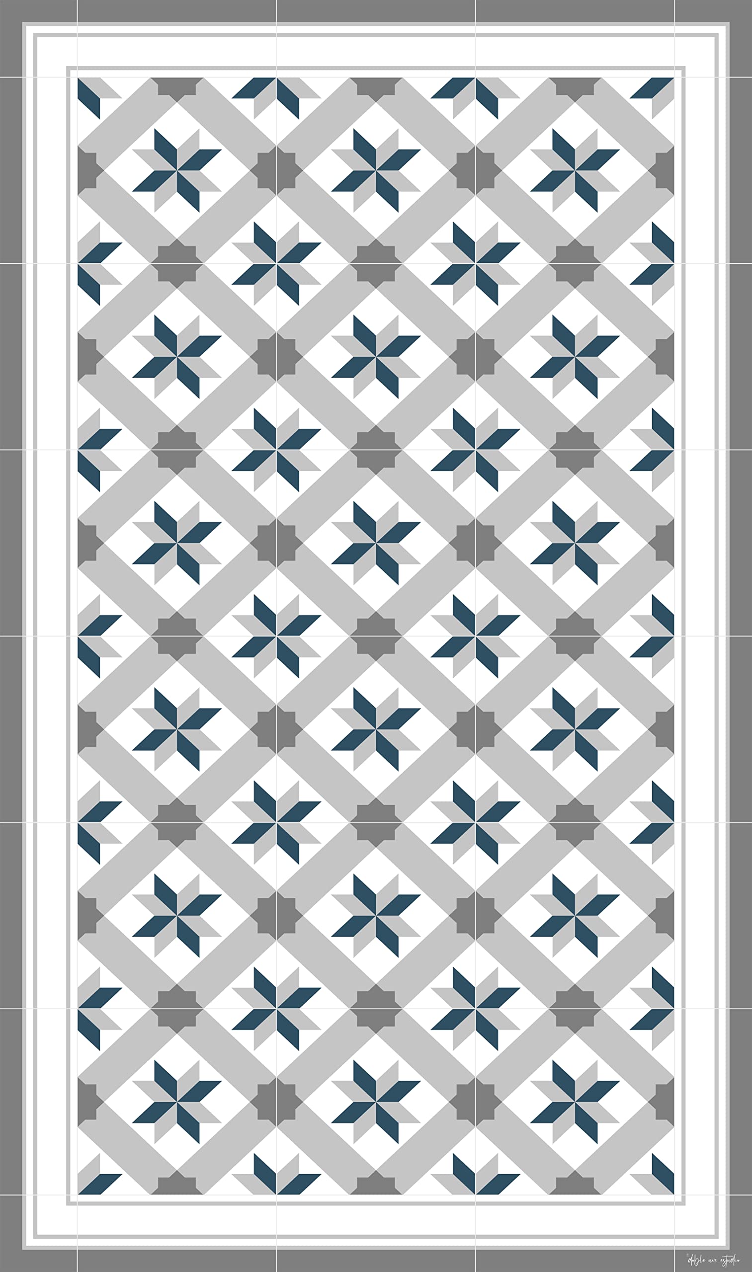 DobleUve Estudio Alfombra Vinílica Hidráulica 23 | Color Gris | 47x80 cm | Alfombra Cocina Lavable Antideslizante | Alfombra Vinilica | Suelo Vinílico | Alfombra Vinilo Salón