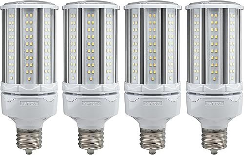 Satco S3939204 Hi-Pro - Lámpara LED de mazorca de maíz de alto lumen, reemplazo HID, 100-277V, 5000K, 36 vatiosbase E26, paquete de 4