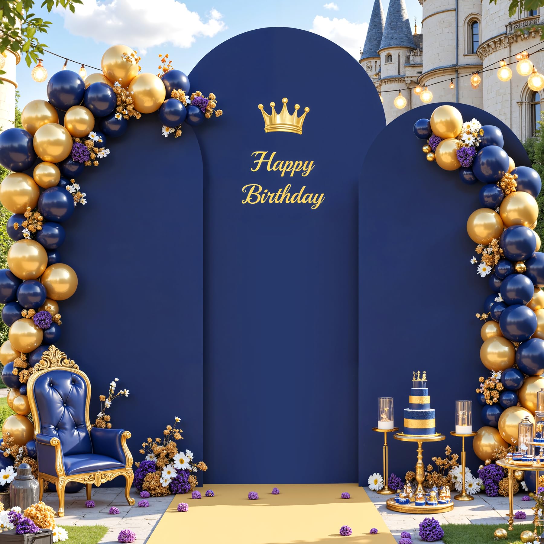 Photo 1 of Suppromo Navy Blue Arch Cover Set (4FT, 5FT, 6FT)