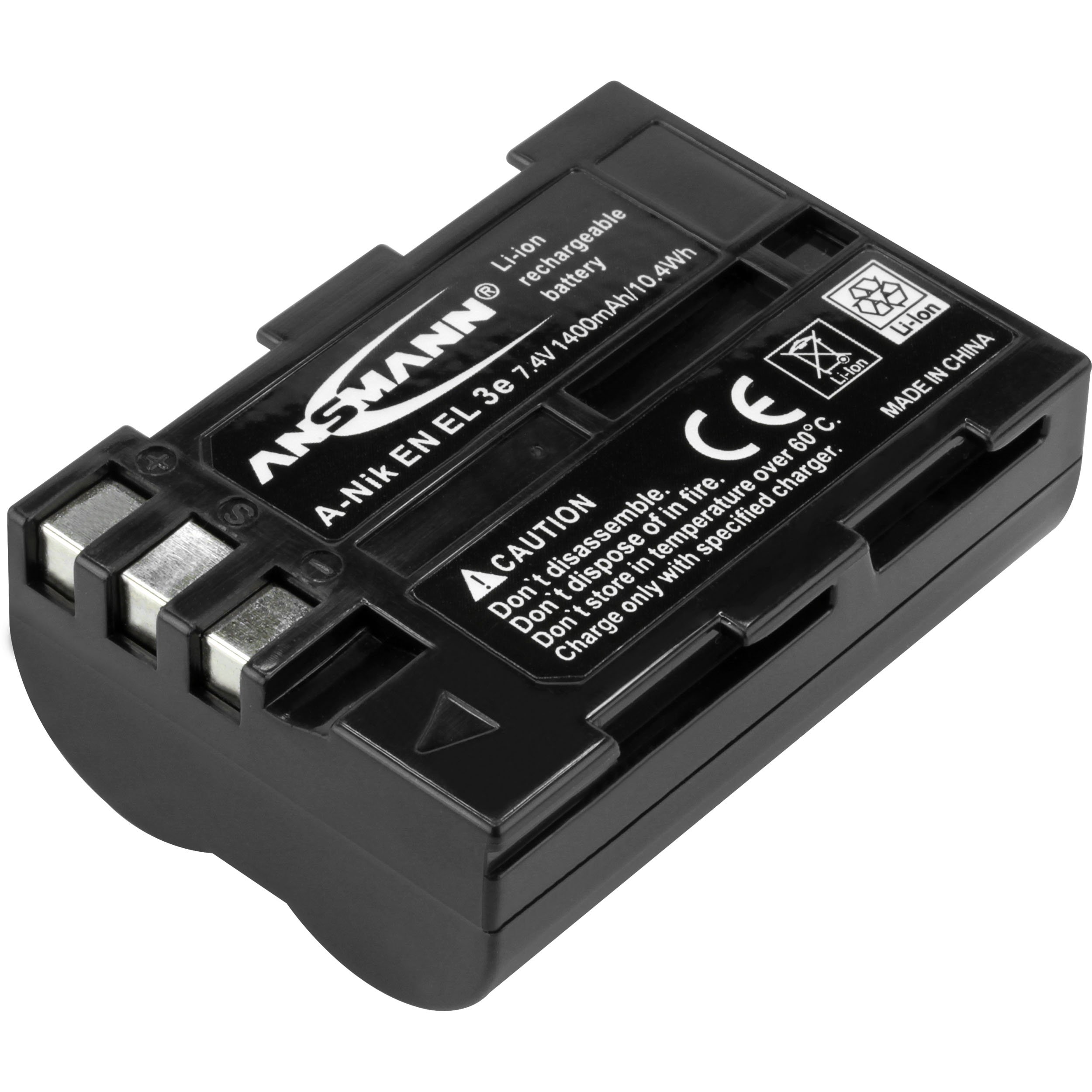 ANSMANN 5044073 Li-Ion 7.4V Camera Battery Replacement For EN-EL3e [Pack of 1] Compatible with Nikon Cameras- 5 Year Warranty
