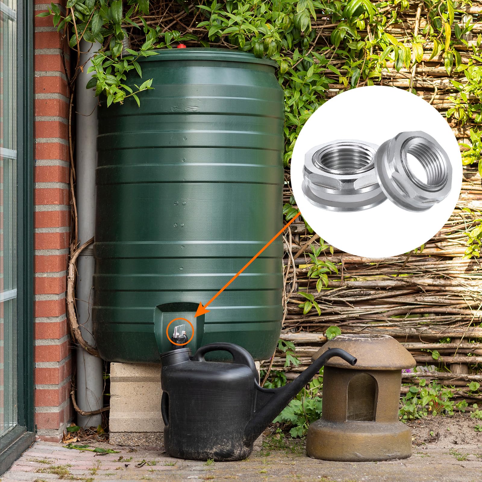QUARKZMAN Złączka ścienna 1/2 "żeńska stal nierdzewna 304 złącze zbiornika na wodę adapter zbiornika na wodę łącznik węża z taśmą uszczelniającą do zbiornika wody w wannie