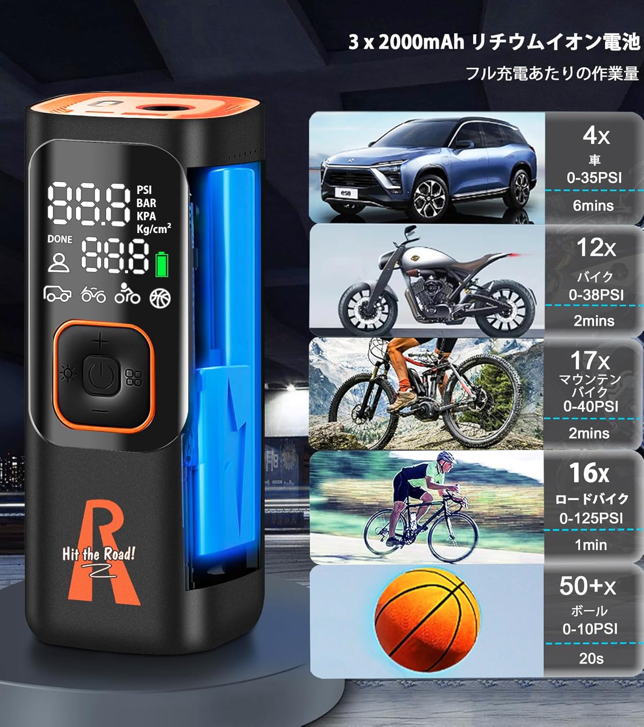 RHAEGON CP12 showing battery life and inflation counts for various items