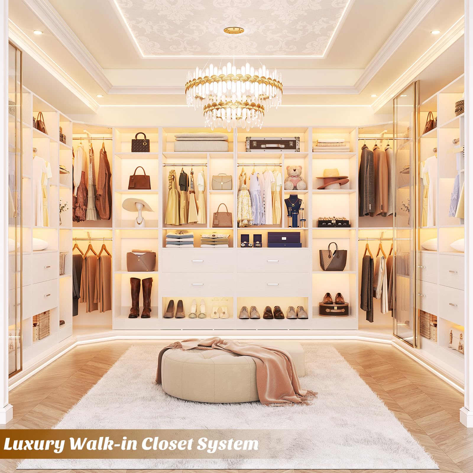 Amazon.com: Besiost Corner Closet System with 2 Sets, 63.2