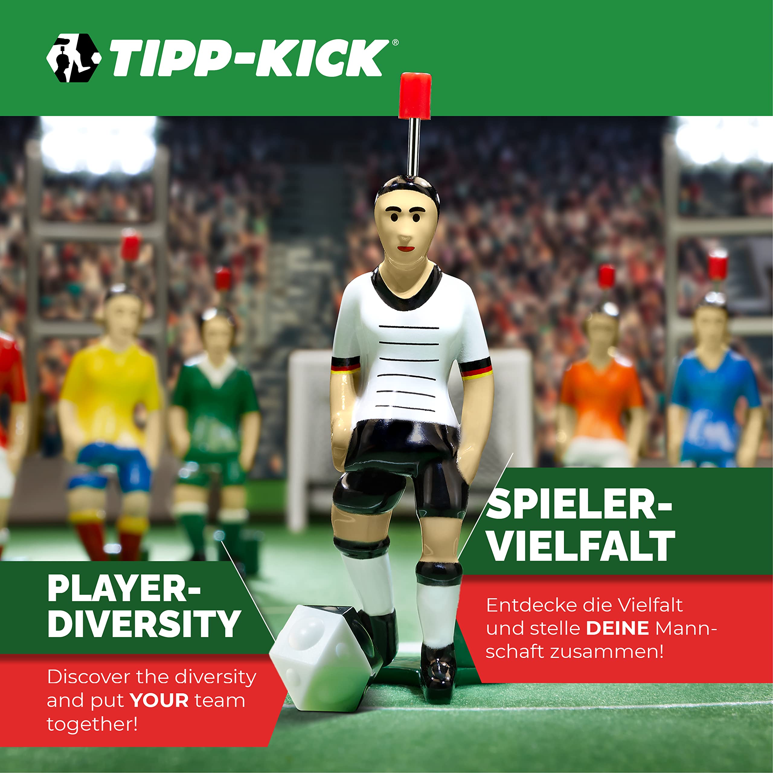 TIPP-KICK Spieler WM Classics 4 Sterne Edition Spielfiguren-Set - Original Spieler für Groß & Klein, Handbemalte Fußball-Figuren in Anlehnung an die Deutschen WM Siege 1954, 1974, 1990 und 2014