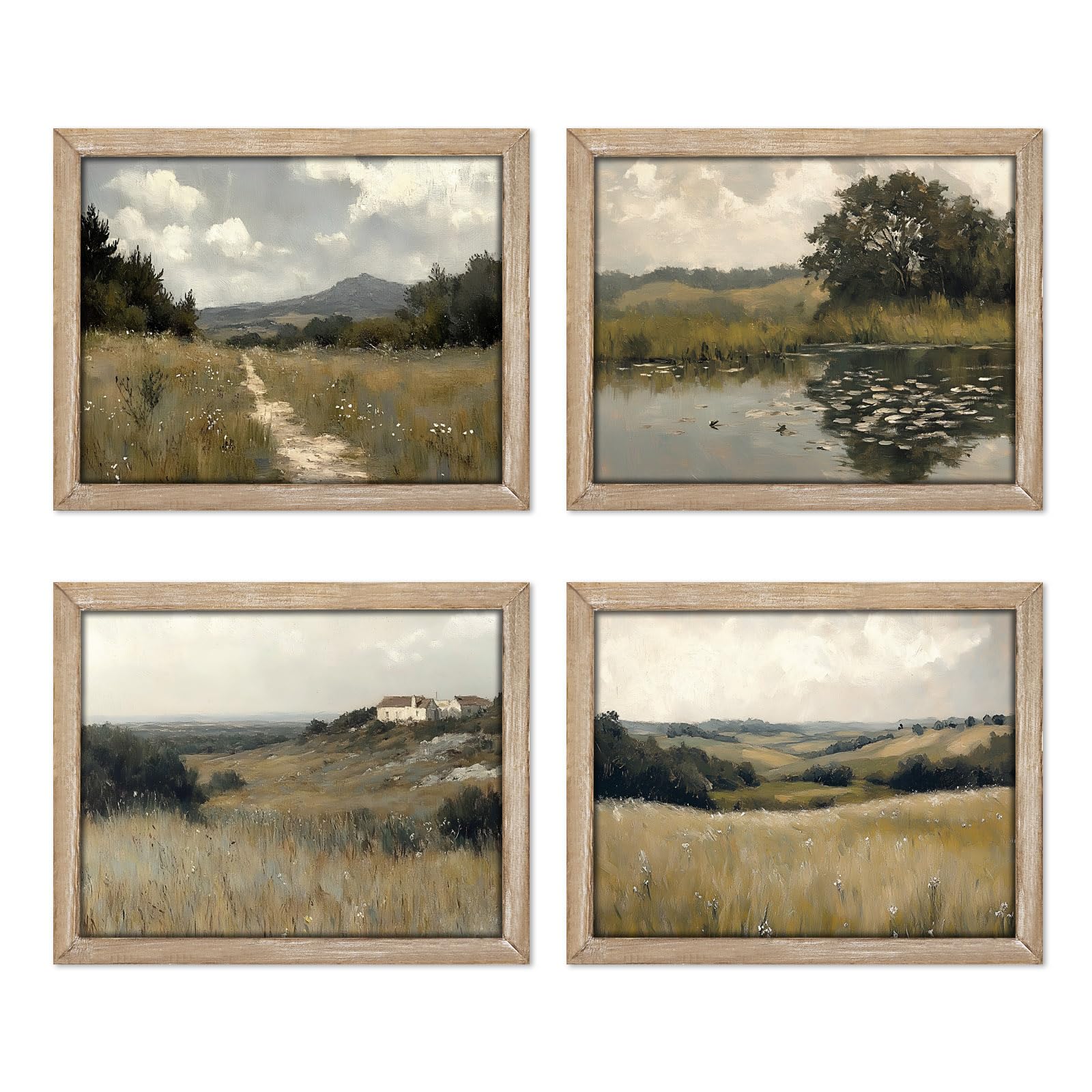 Amazon.com: Gatheroad Landscape Art 8x10 Inch, Set of 4 Unframed