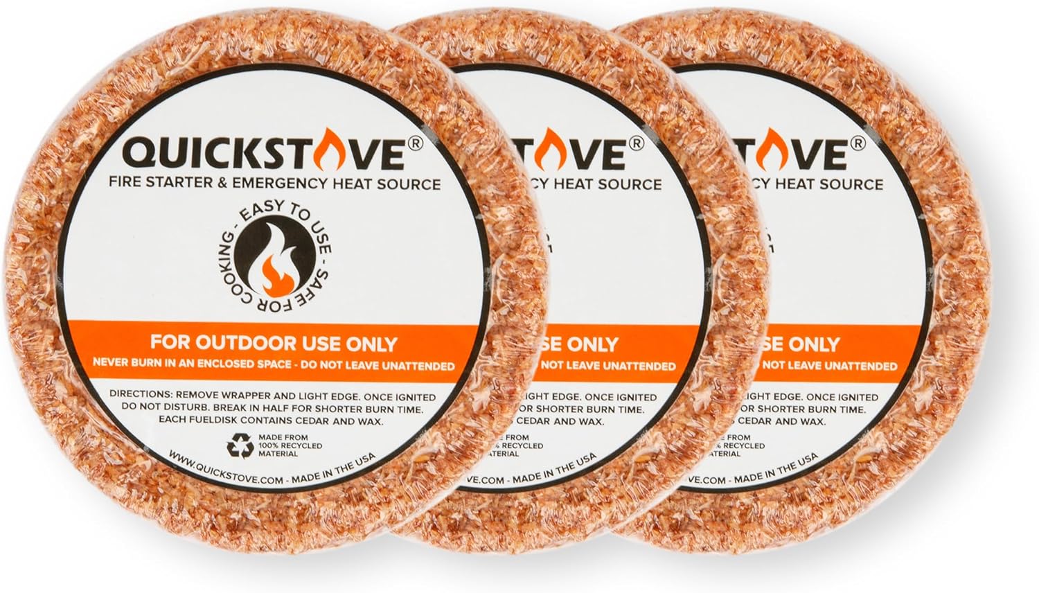 Fire Starters (3 Pack) – Waterproof Emergency Fuel Disks for Camping Essentials, Wood Stove, Fireplace, Fire Pit, Survival Kit, Campfire & Outdoor Accessories Fire Starters (3 Pack) – Waterproof Emergency Fuel Disks for Camping Essentials, Wood Stove, Fireplace, Fire Pit, Survival Kit, Campfire & Outdoor Accessories