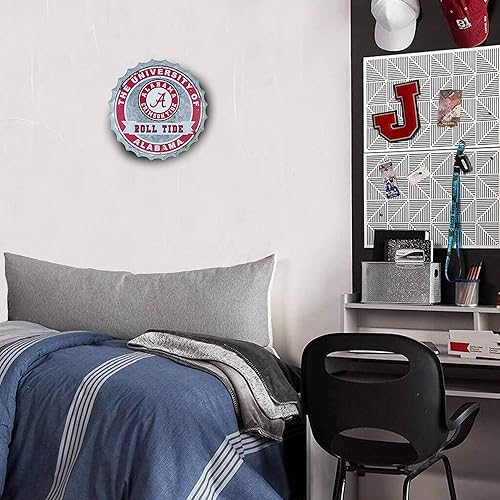 Miniatura 4 de Hanna's Handiworks - Letrero de pared vintage de metal envejecido de 13 pulgadas de University of Alabama NCAA SEC, muestra tu espíritu escolar UA