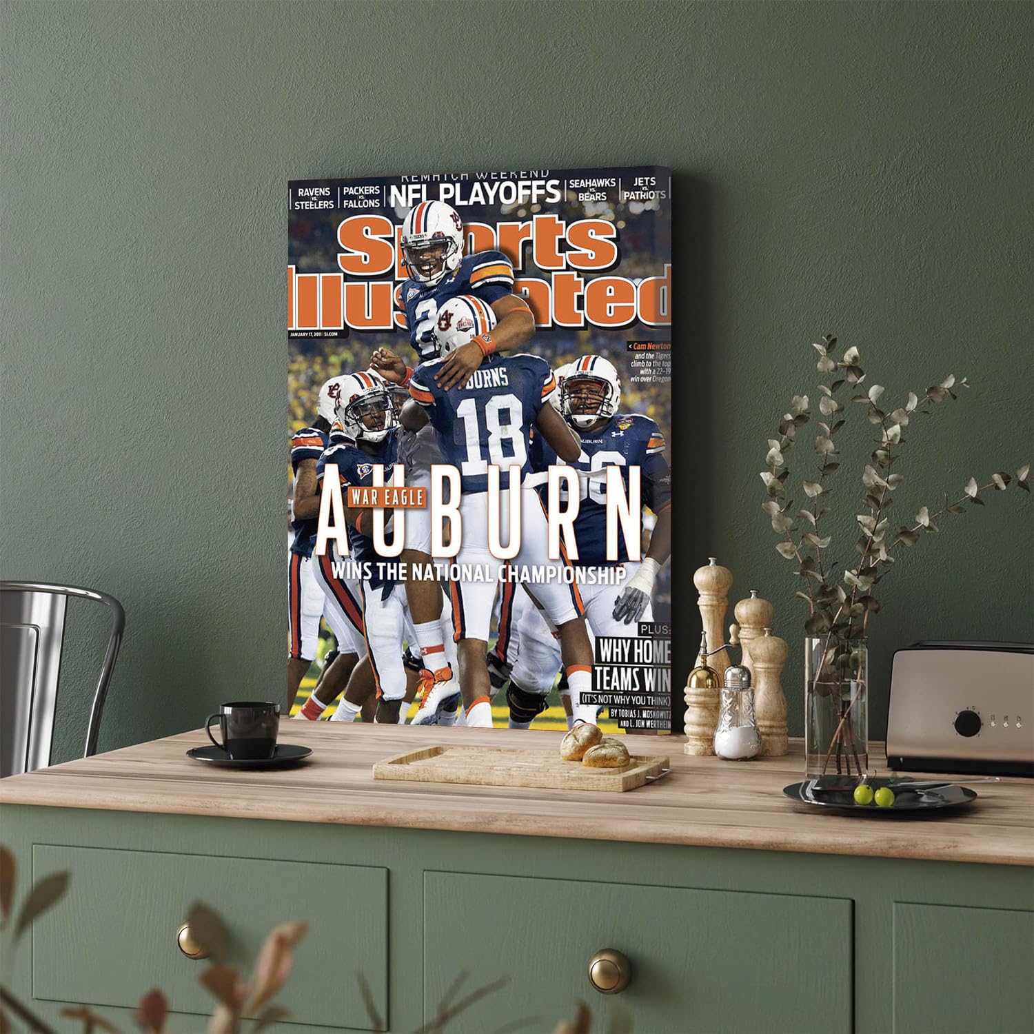 Canvas Gallery Wrap Framed for Home Office Studio Living Room Decoration (11x17inch) - Tostitos Bcs National Championship