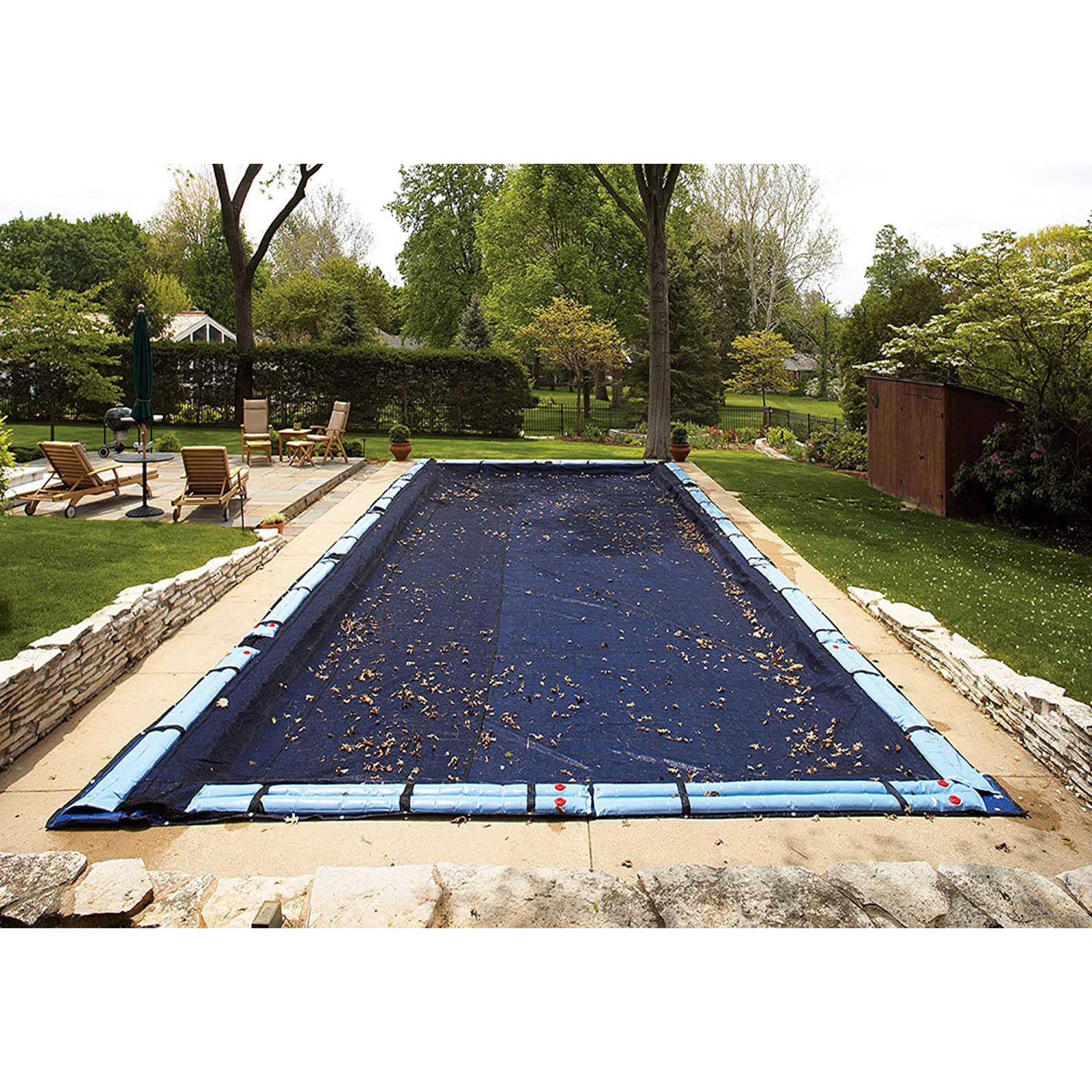 Copertura per rete fogliare per piscina a maglia fine - Rete fogliare rettangolare per piscine interrate - Copertura di sicurezza per piscina autunnale invernale Rete di protezione per piscina facil