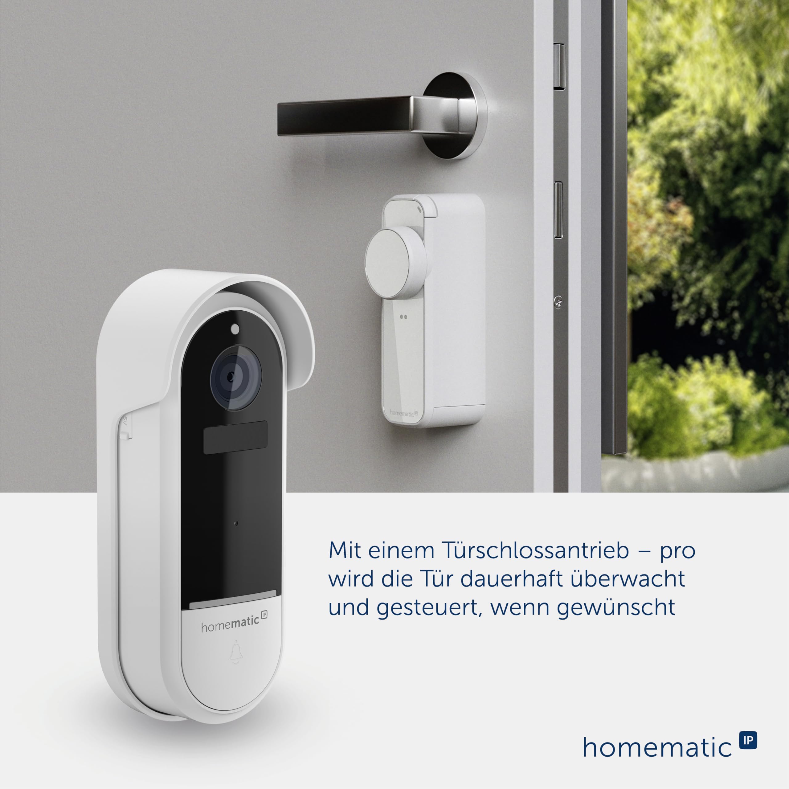 Homematic IP Video-Türklingel, Smart Home, kabellose Türklingel-Kamera mit AI Personenerkennung, Zwei-Wege-Audio, Nachtsicht, 162945A0
