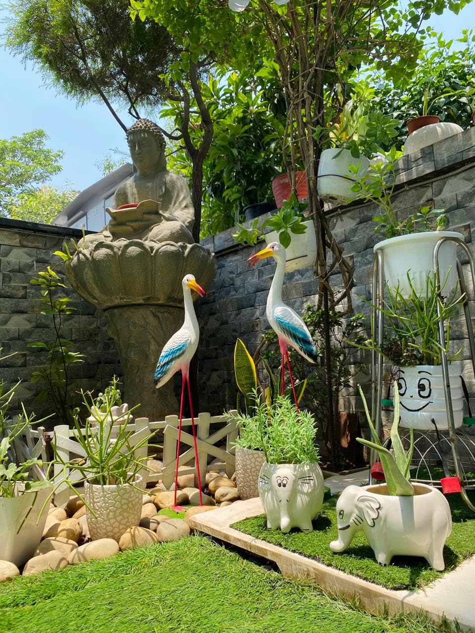 The Decorshed Resin Crane Set Of 2 For Action Home Decor,Garden Decor,Room Decor(Crane Pack Of 1,White Crane)