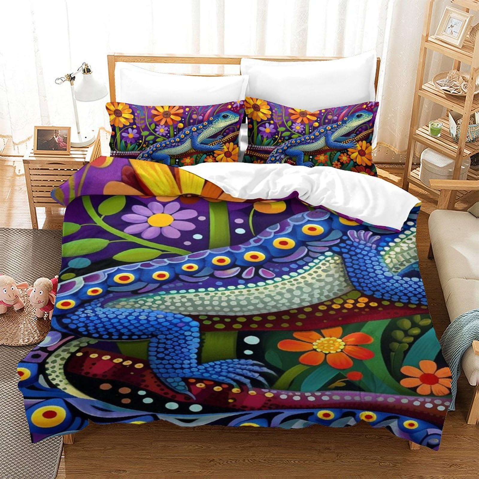 Lizard parure de lit enfant 140x200 avec housse de couette respirante