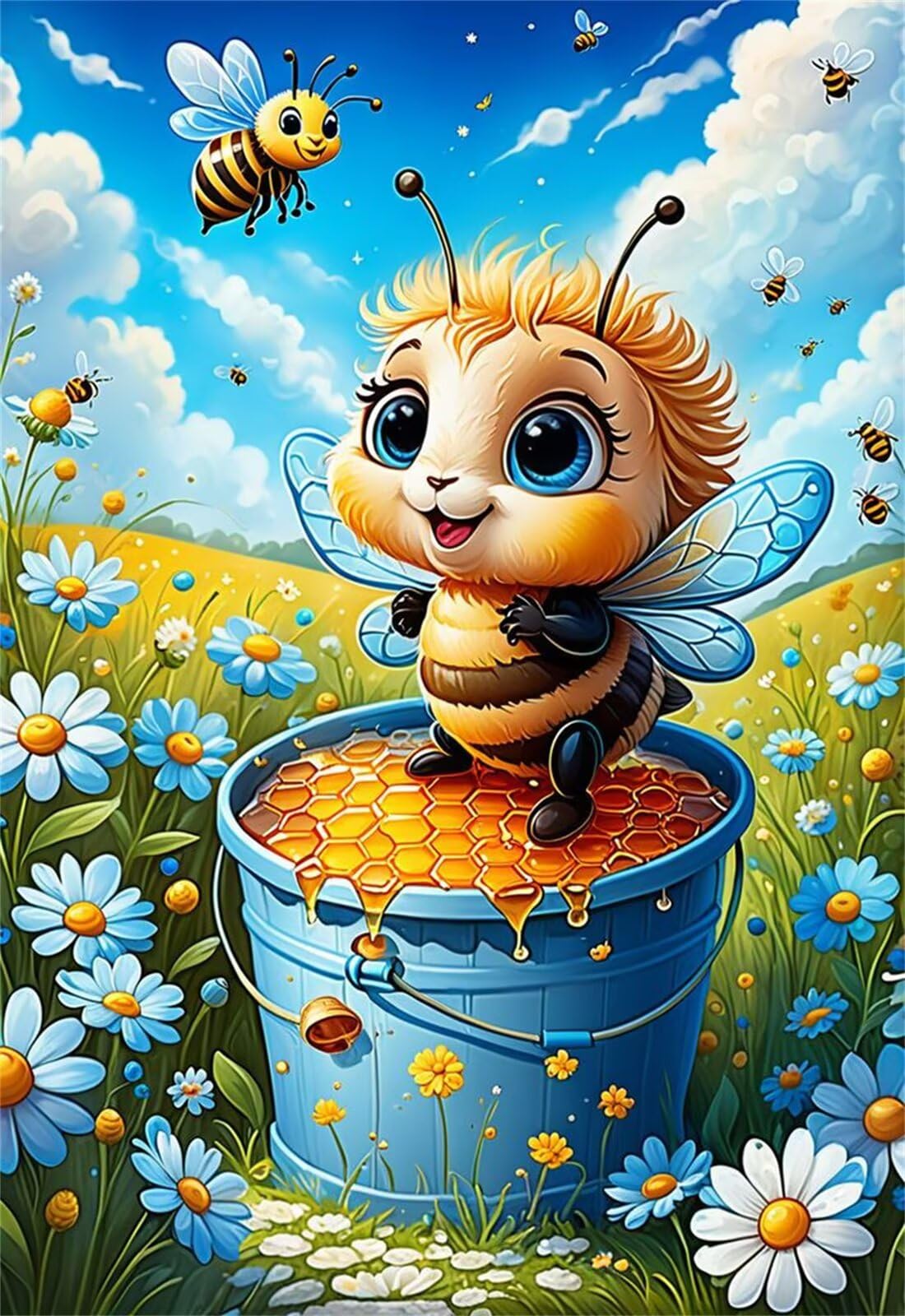 Puzzle 3000 sztuk kwiaty pszczoły, puzzle niemożliwe, łamigłówki, łamigłówki, gry logiczne dla całej rodziny, puzzle dla dorosłych 3000 sztuk 122 x 81 cm