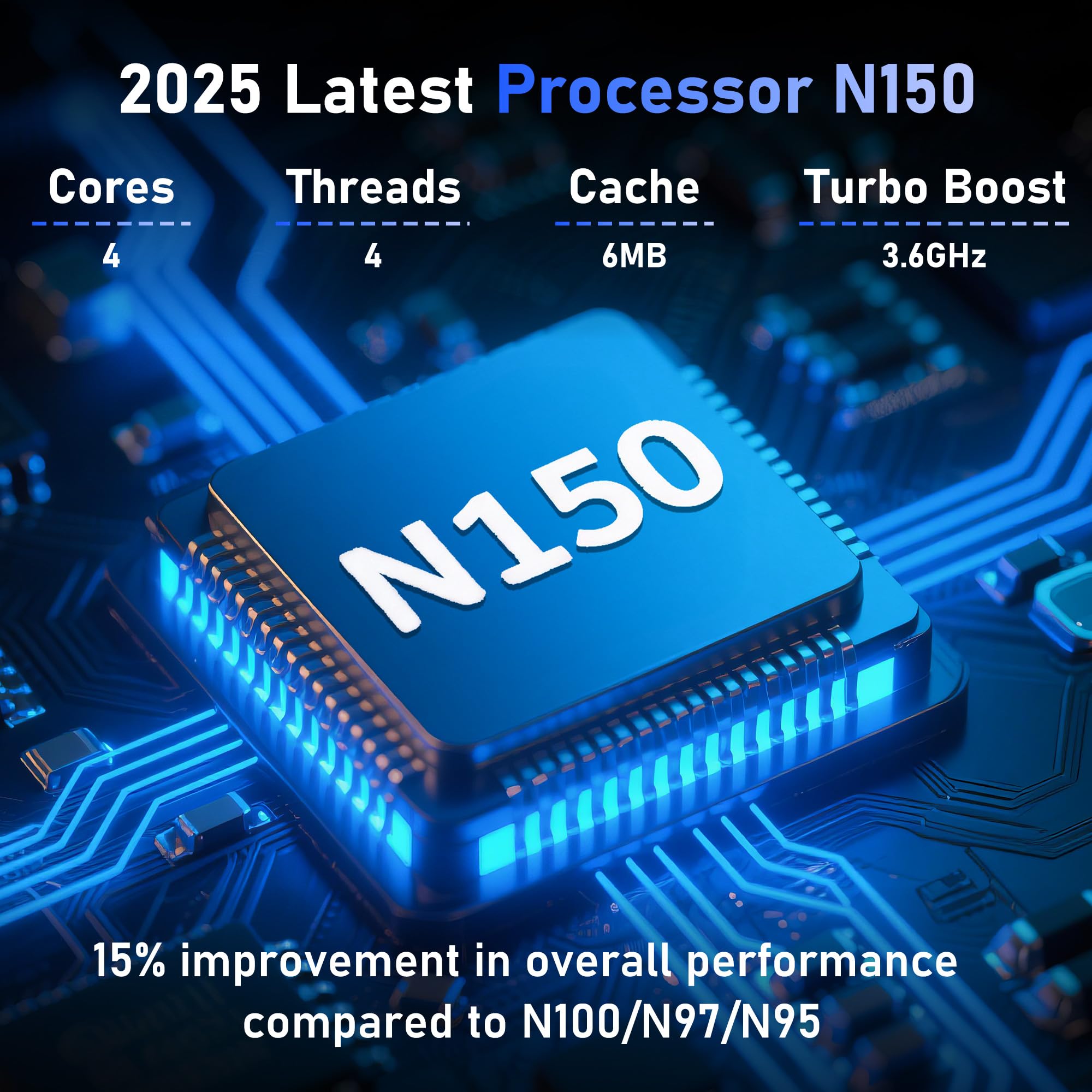 FUNYET 16 pollici, computer portatile win11, processore N150, 16 GB RAM 1 TB SSD, notebook 1920 x 1200 FHD, sblocco delle impronte digitali, tastiera retroilluminata, angolo di apertura 180°, 46,2 Wh