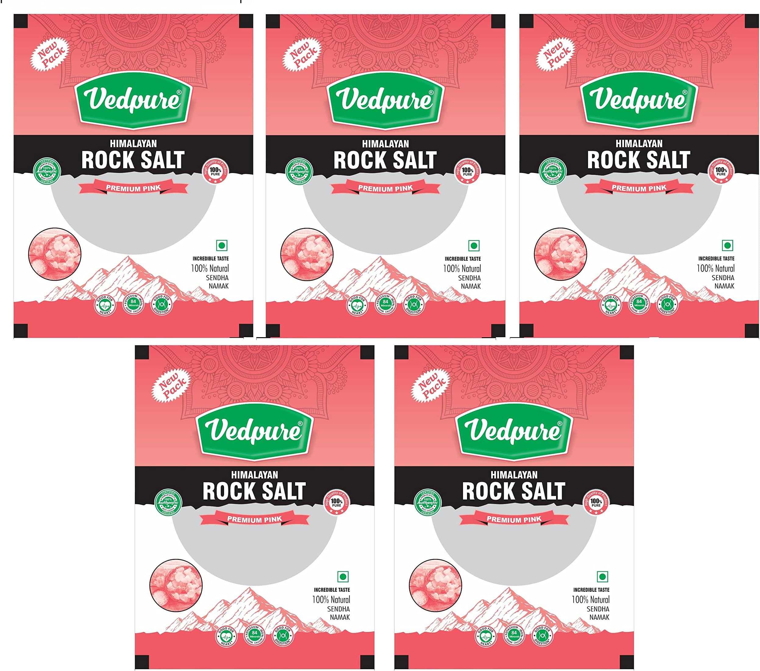 vedpure Randhawa Himalayan Rock Salt Pack, 5kg (Pink)