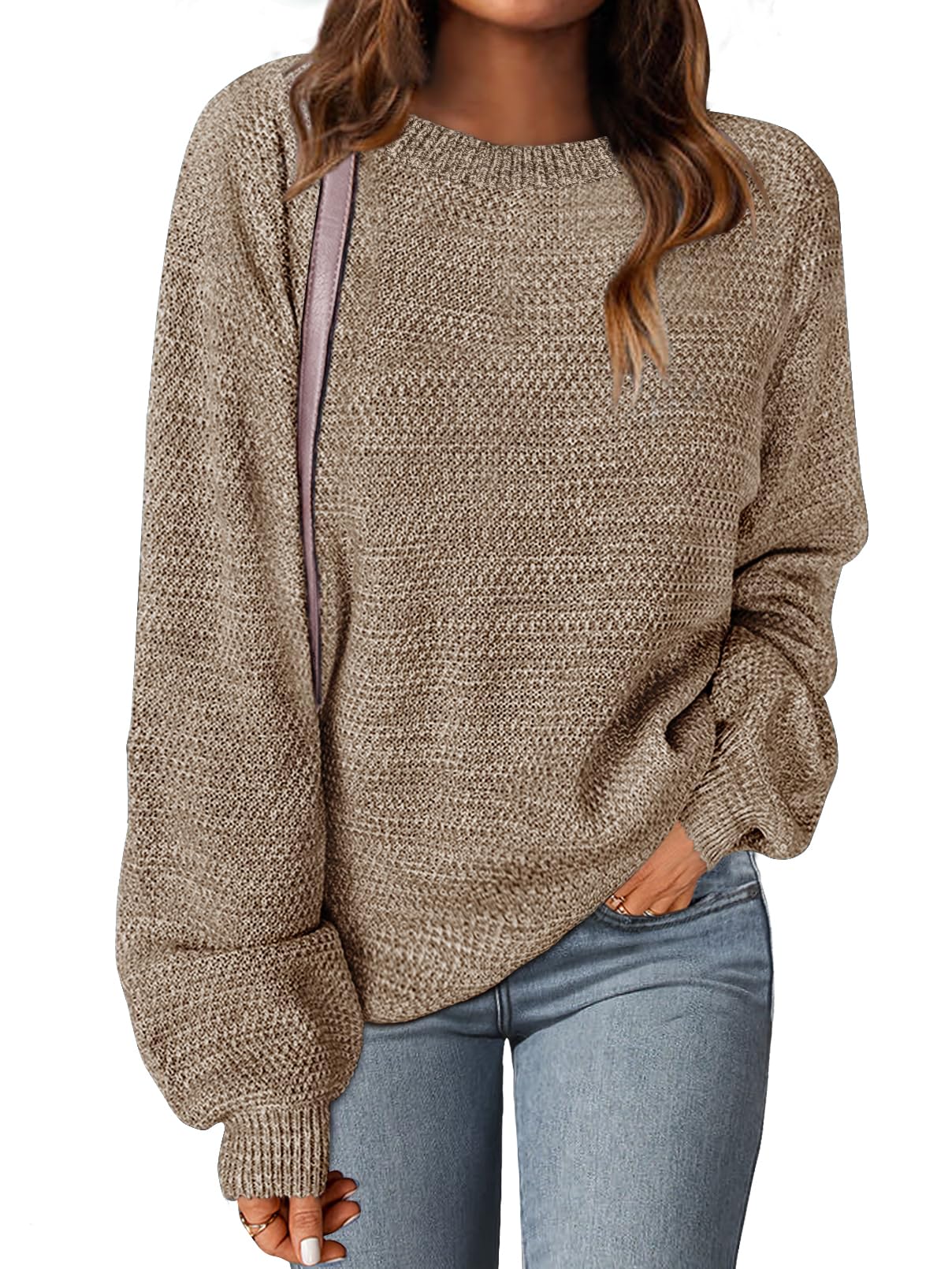MEROKEETY Heathered Knit Pullover