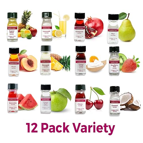 Miniatura 2 de LorAnn Aceites gourmet súper fuertes con a frutas sin aceites 1 Dram paquete variado 2 paquete de 12