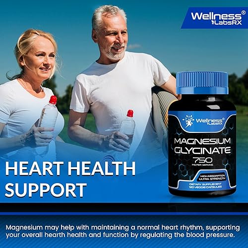 Miniatura 9 de Cápsulas de glicinato de magnesio - 750 mg  120 unidades, suplemento de magnesio para mujeres y hombres - Complejo puro Glicinato de magnesio, alta