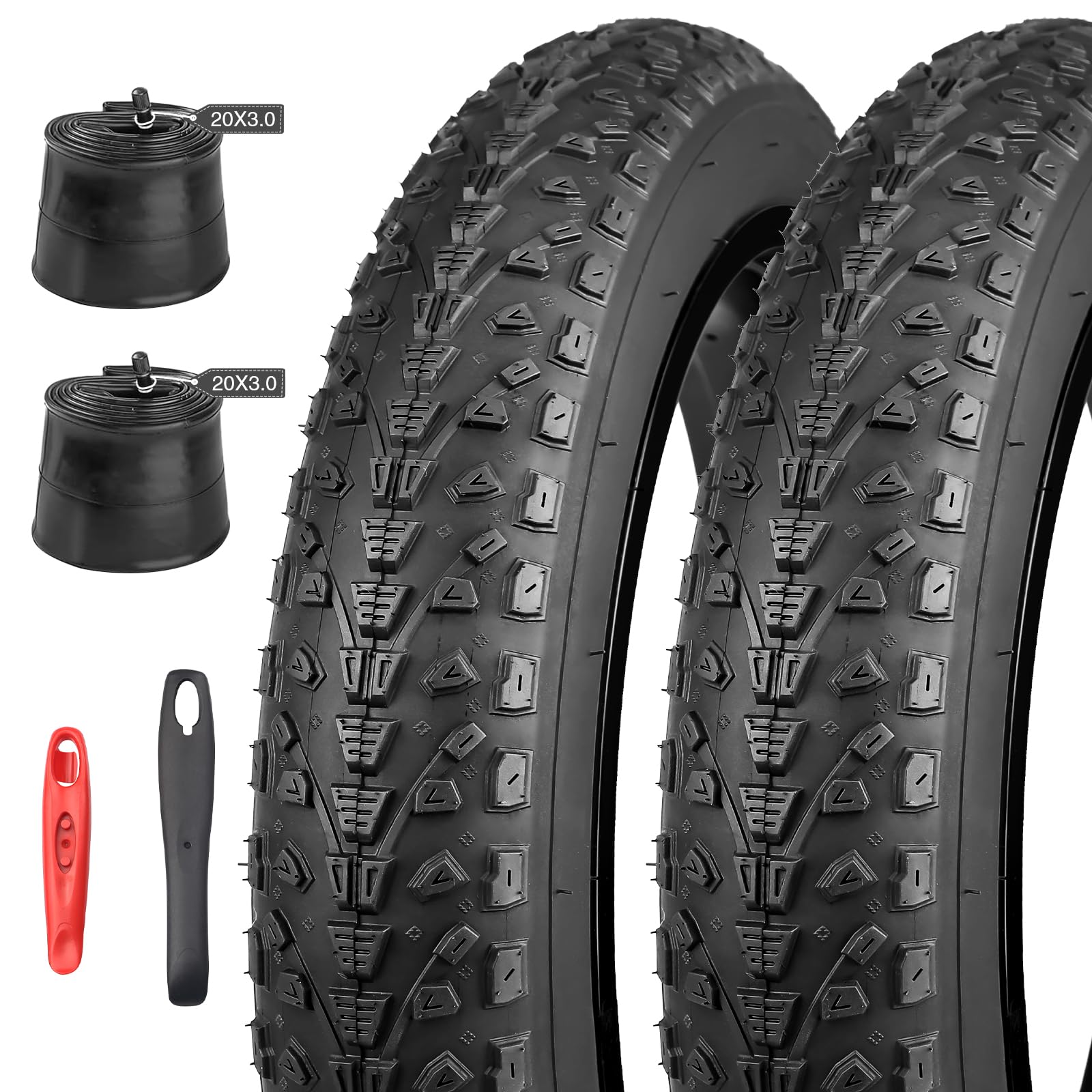 MEGHNA Pneu de vélo électrique 16/20/26 x 3,0" compatible avec 76-305/76-406/76-559 VTT/Fat Tires/Snow&Electric Bike