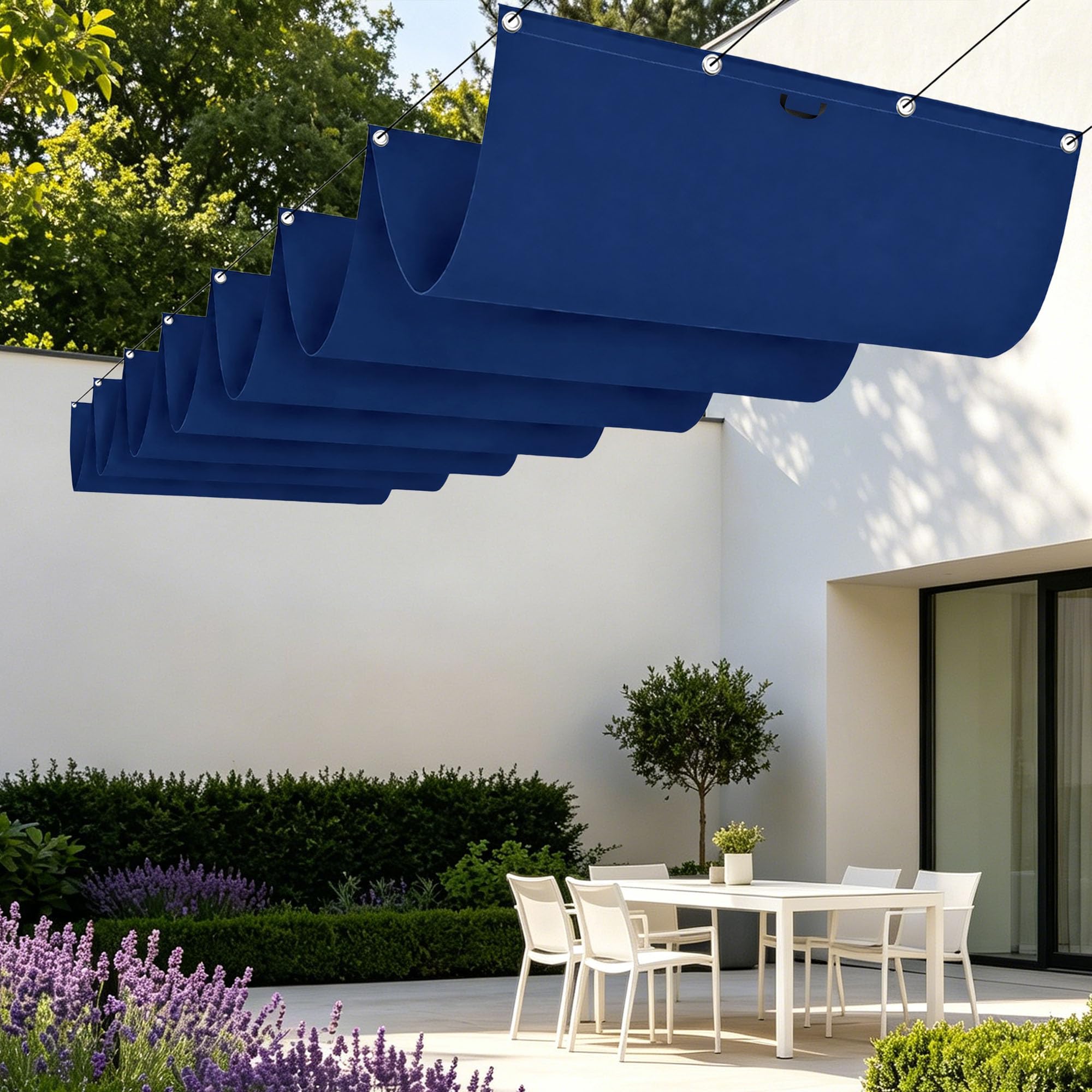 Voiles d'ombrage imperméable 550 x 100 pour protéger la terrasse du soleil
