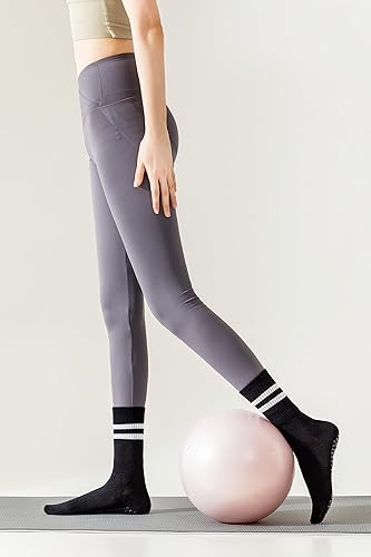 Miniatura 7 de Calcetines antideslizantes de yoga para mujer con agarre de pilates con agarres, calcetines atléticos para hospital para mujer