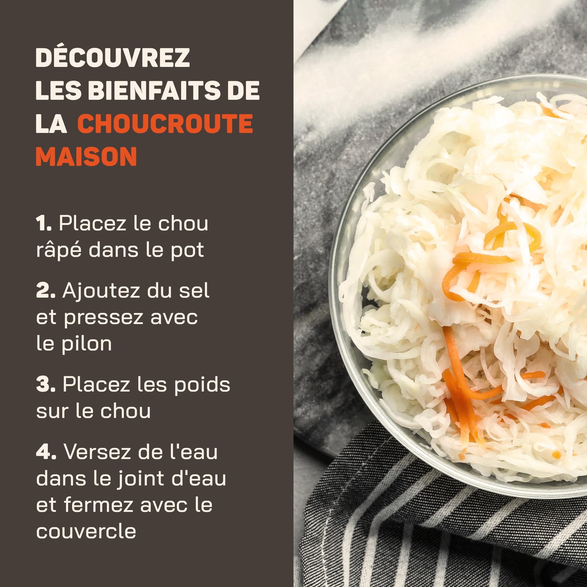 Kenley Pot de Fermentation 2 Litres - Jarre en Grès pour Fermenter ou Mariner Kimchi, Choucroute, Cornichons, Légumes, Kombucha - Fermenteur en Céramique avec Poids, Couvercle & Pilon