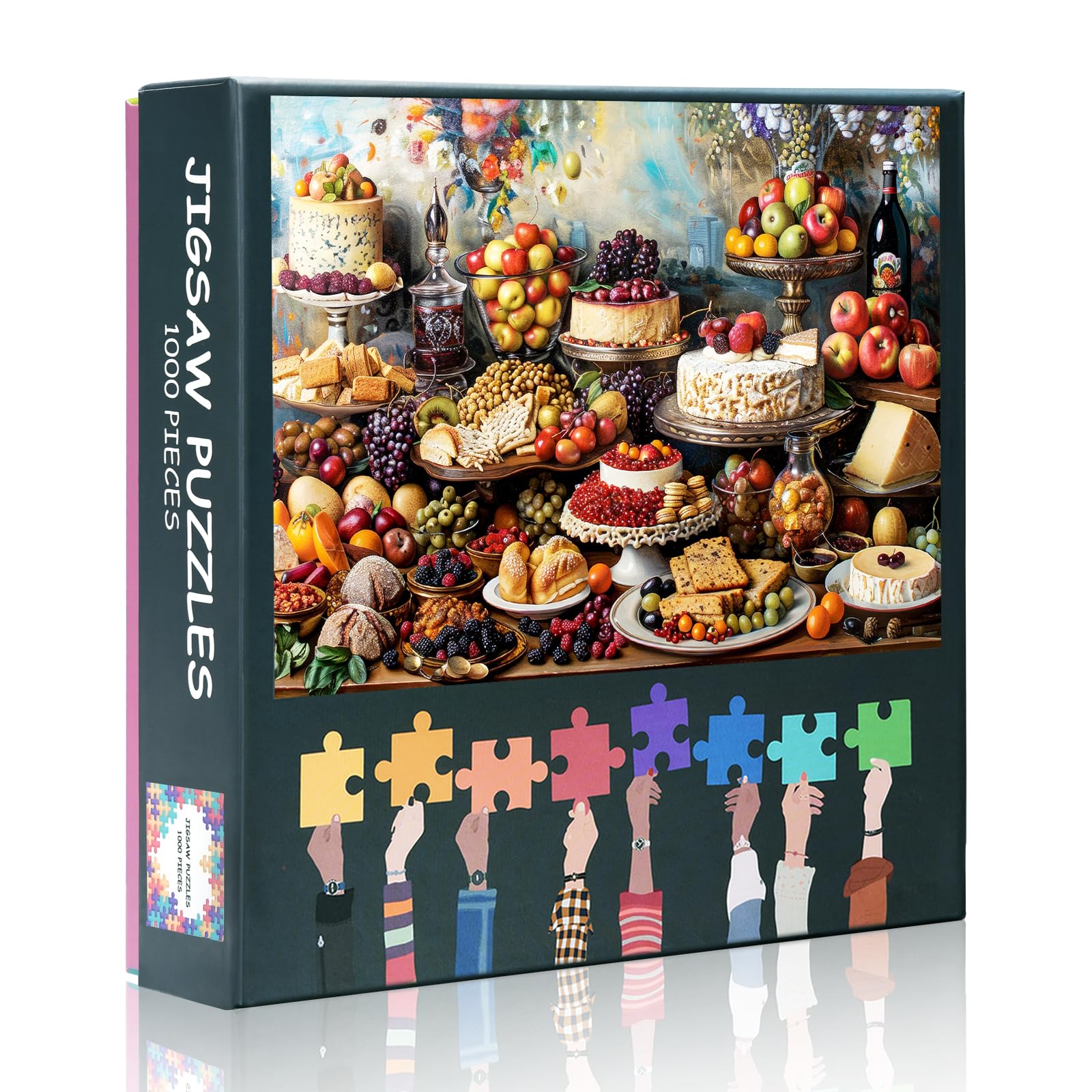 Puzzles for Adults 1000 Pieces, Feast of Cakes & Gourmet Desserts, Sweet Treats Art