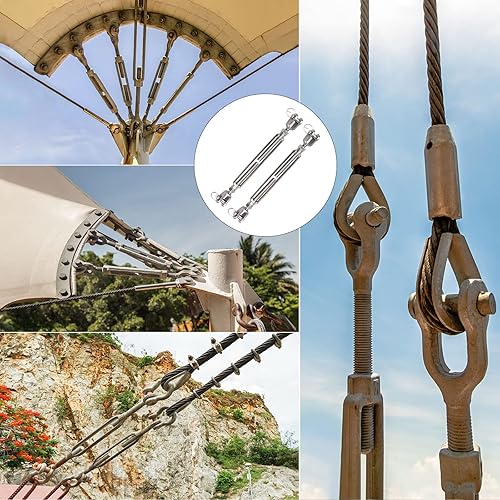 Miniatura 6 de Tensores de mandíbula y mandíbula SS de 12 x 6.5 pulgadas M12, acero inoxidable 304, carga de 2200 libras (2 unidades)