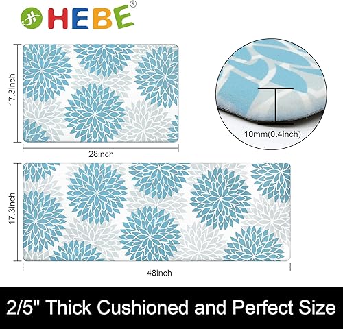 Miniatura 161 de HEBE Kitchen Mat 20"x71" Anti Fatigue Floor Mat Runner Non Slip Kitchen Mats for Floor Waterproof Kitchen Rugs and Mats Ergonomic Cushioned Comfort