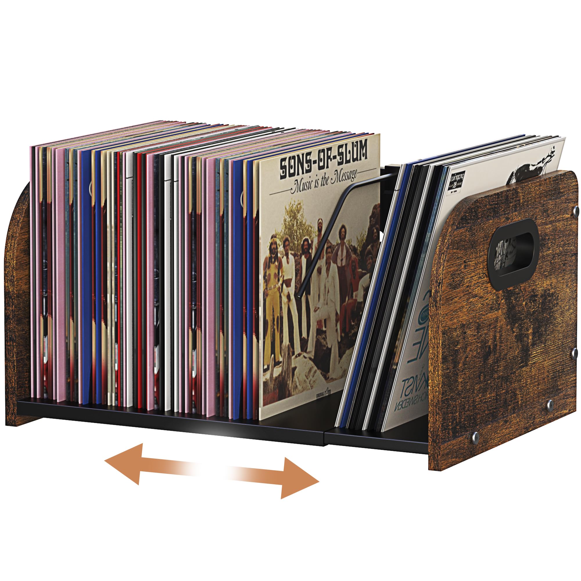 Expandable Vinyl Record Storage Holder Rack, 110 LP Shelf