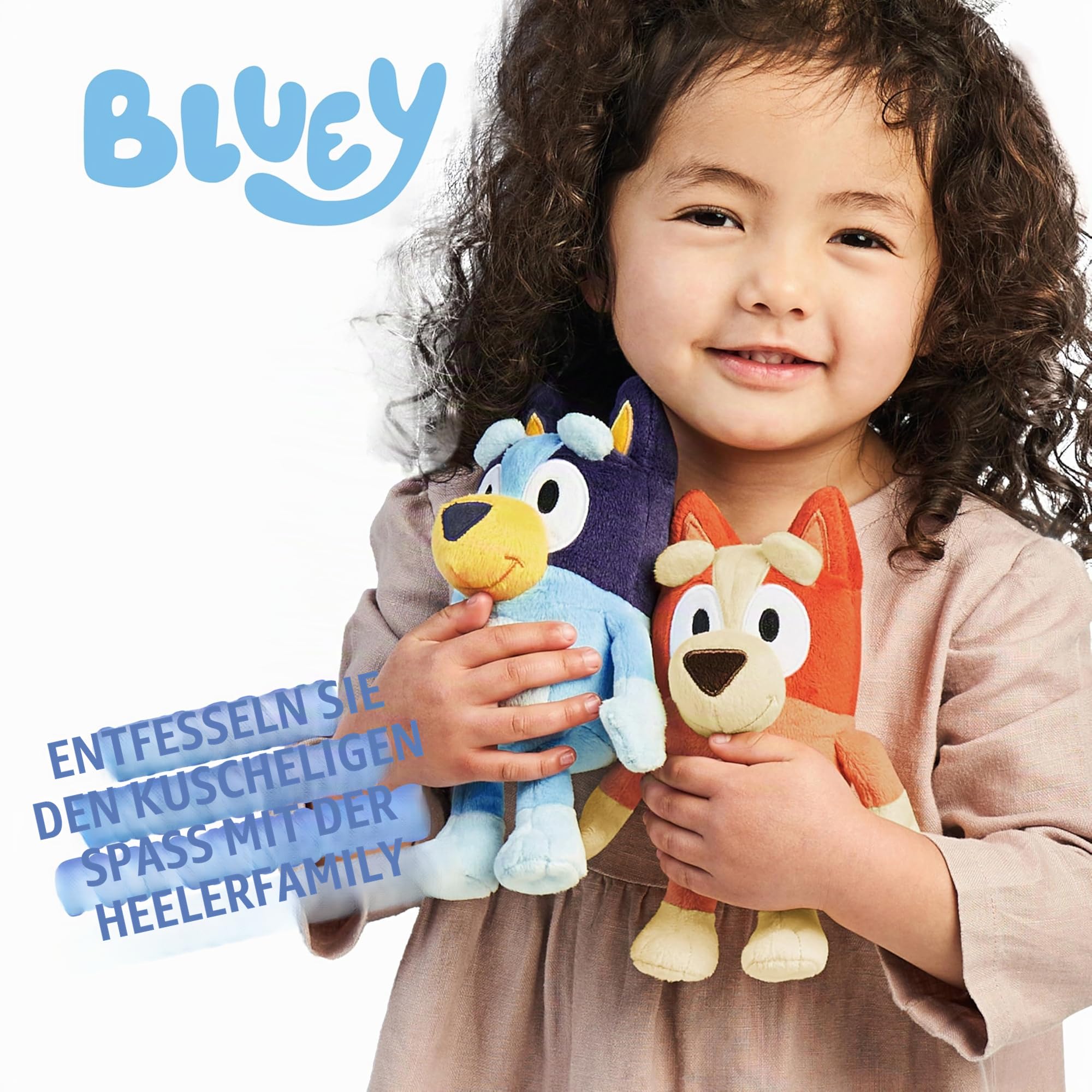 BlueY Heeler Family Plush Set 4 Pl | Weiche Bluey Charaktere, Bingo, Bandit und Chili, kuschelige Plüschtiere für Kinder ab 3 Jahren