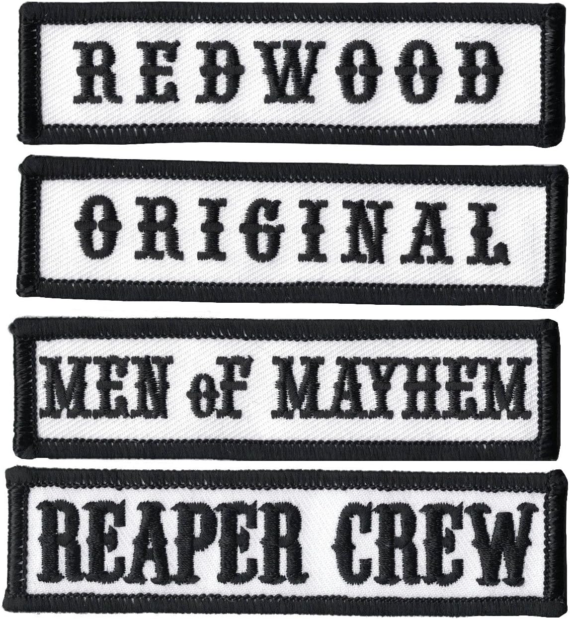 Unholy Reaper Crew Outlaw Biker Vest Jacket Officer Title [Black] 4 pcs Patches