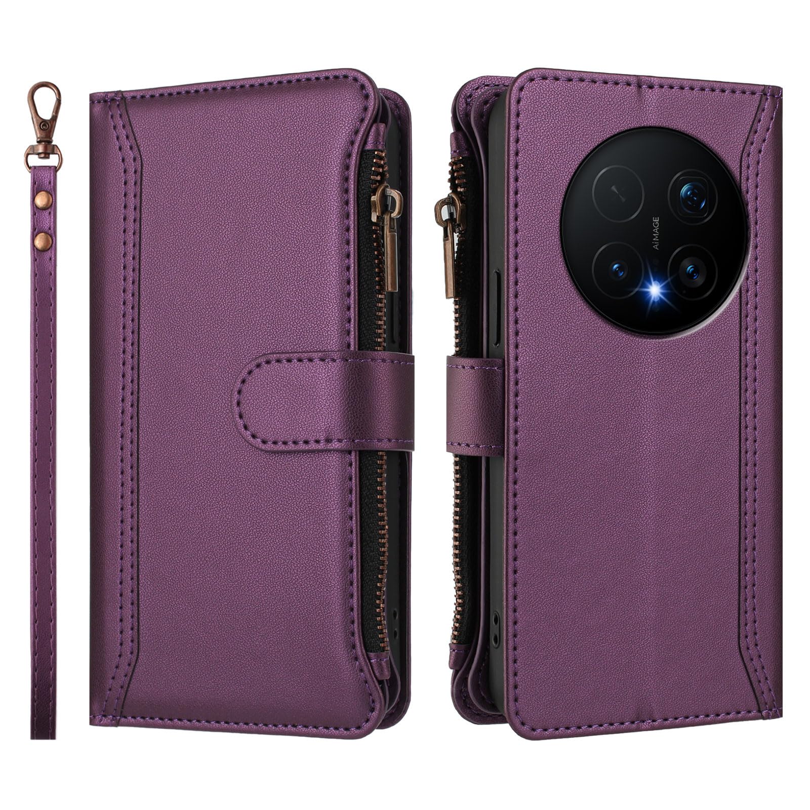 Etui Housse Coque Portefeuille Honor Magic8 Pro 5G Violet