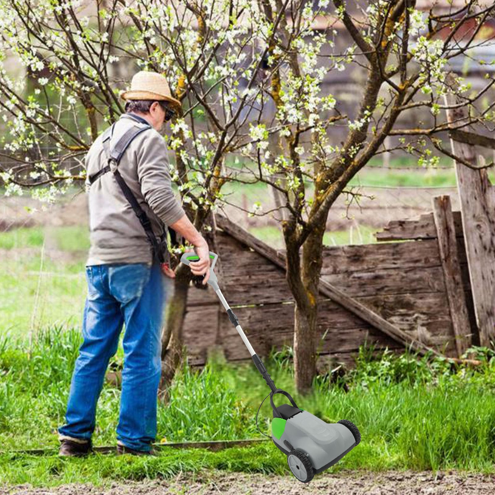 Generic Elektryczna Podkaszarka do Trawy 21 V Lekka zwrotność Konfigurowalna wysokość Koszenia Automatyczny Wyłącznik Bezpieczeństwa Zdejmowany Uchwyt do Pracy na Małych Przestrzeniach Kosiarka z