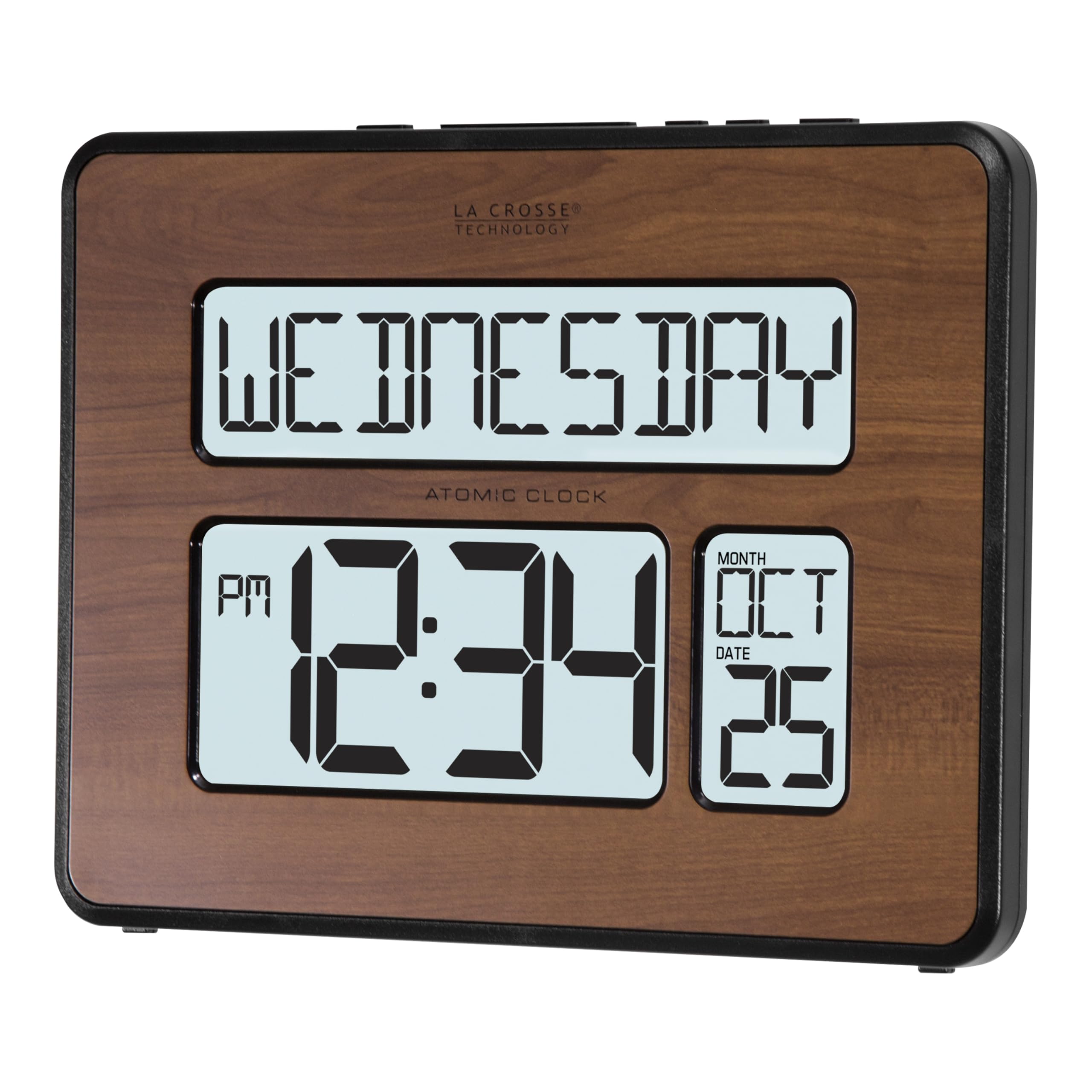 La Crosse Technology 513-1419BL-WA-INT Atomic Large Full Digital Calendar Clock