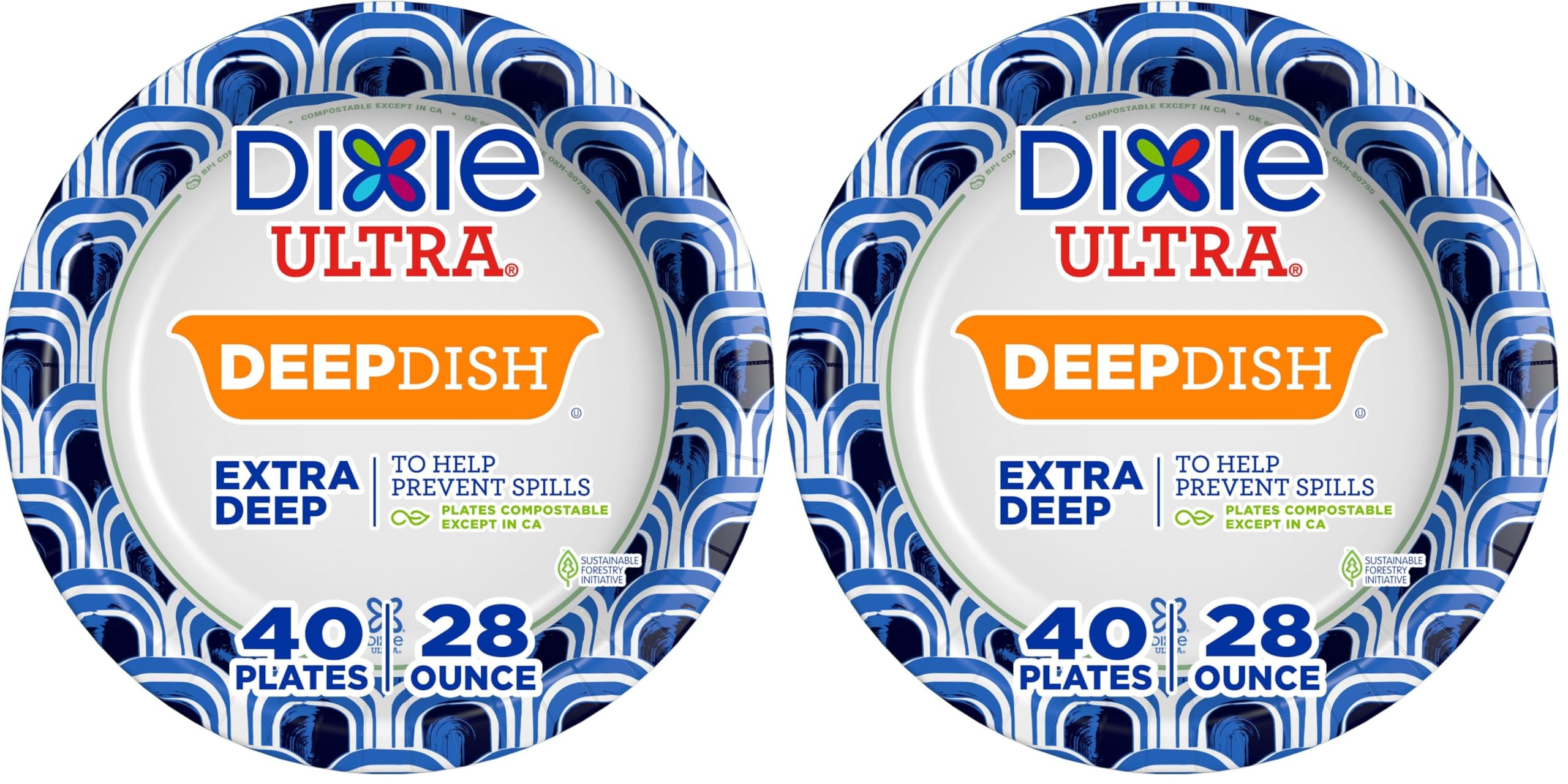 Amazon.com: Dixie Paper Plates, 9 Inch | Deep Dish | 40 Count | 3X