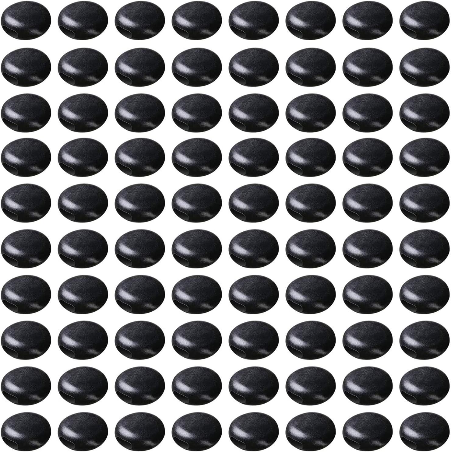 MixColours 100 PCS Cord Locks Silicone PVC Toggles for Drawstrings, Adjustable Lanyard Buckle Barrel Connectors, Elastic Cord Adjuster Non Slip Stopper (Black)